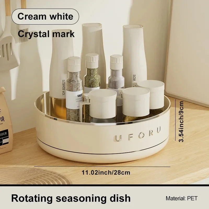 Multifunctional Adjustable Kitchen Rack, Large Capacity Condiment Box Storage , Plastic Material Tabletop Fruit Platter