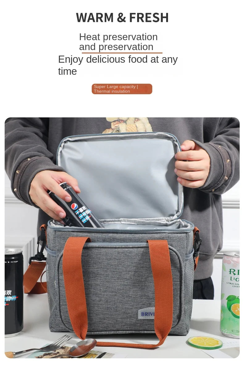 Double Layer Leakproof Lunch Bag Large Capacity Insulation - Smarsty