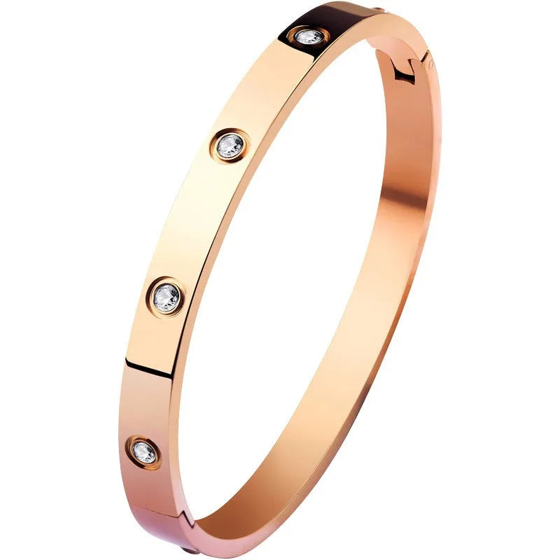 Luxury Stainless Steel Bangle for Women with Crystal - Smarsty
