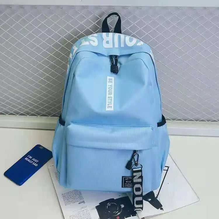 Fashion trend backpack backpack for men and women junior high school high school student bag large capacity korean version of th