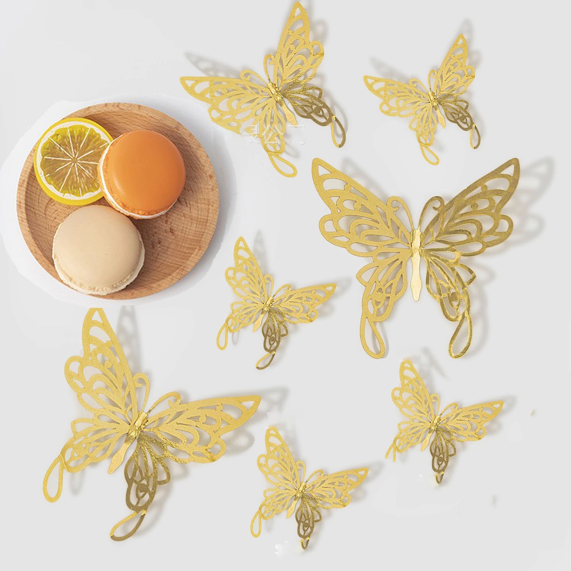 Gold 3D Butterfly Wall Decor Set for Parties - Smarsty
