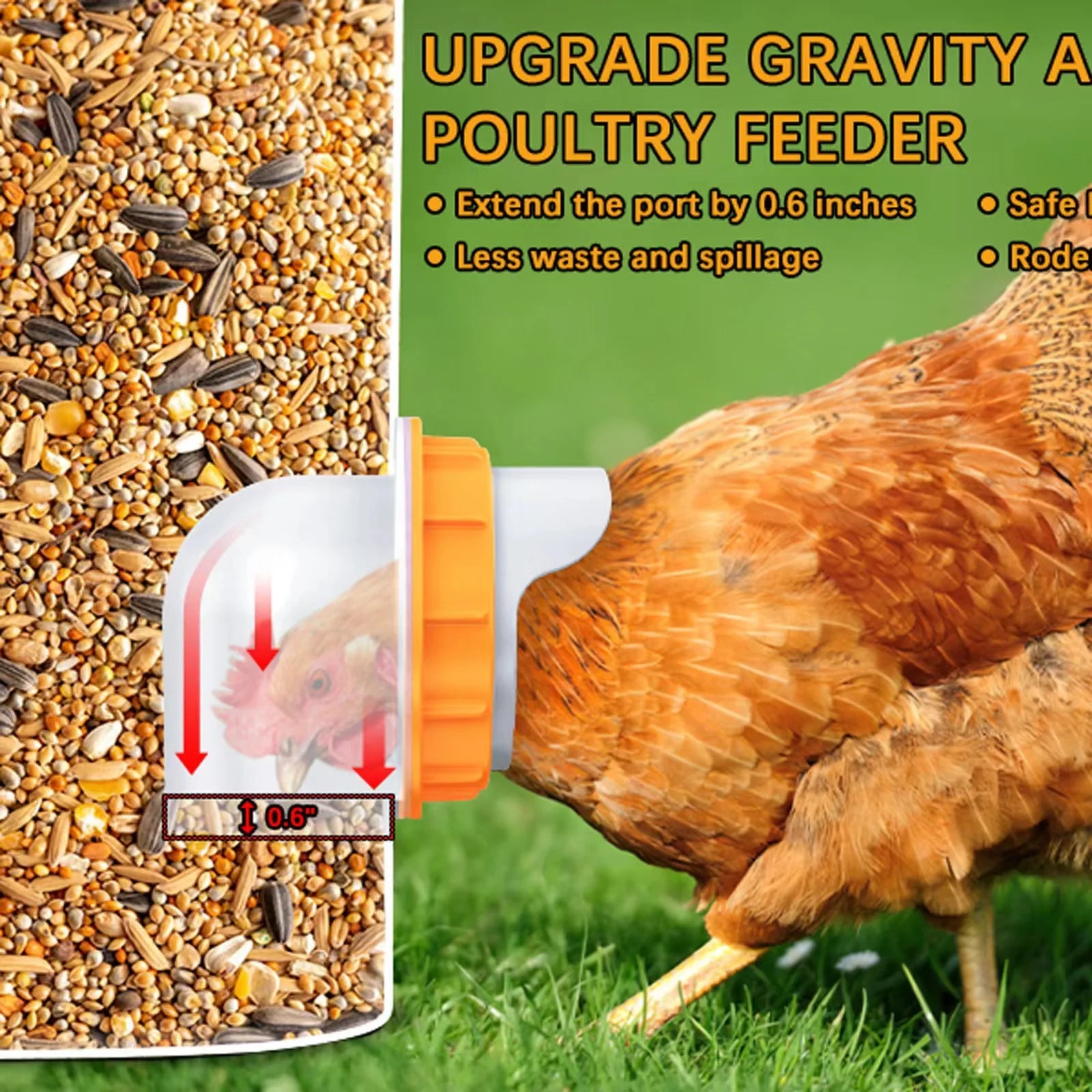 Rainproof Automatic Chicken Feeder for Easy Self Feeding - Smarsty
