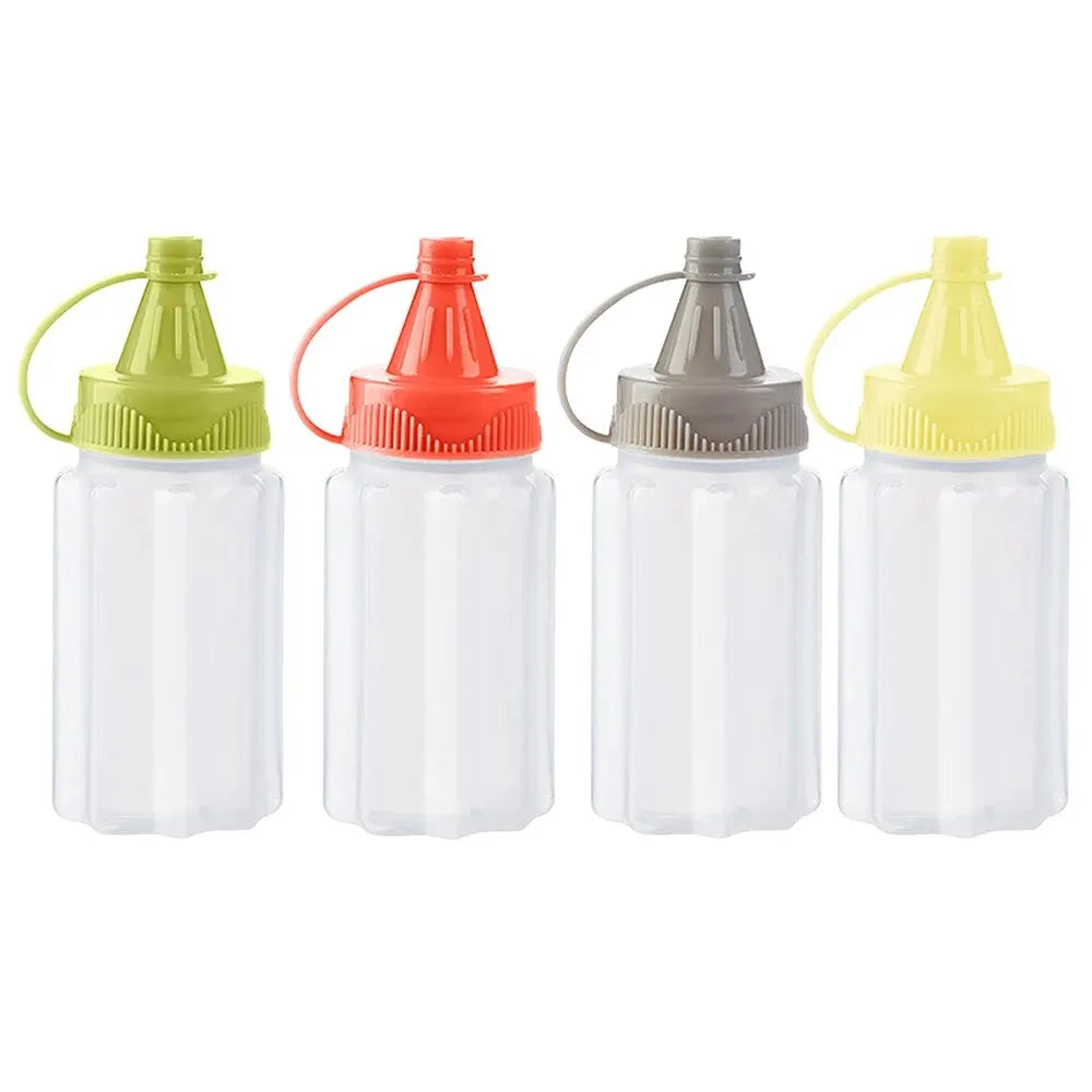4PCS Kitchen Household Sauce Vinegar Squeeze Bottle Portable Outdoor Barbecue Picnic Feast Bottle Kitchen Accessories Small Tool by Smarsty