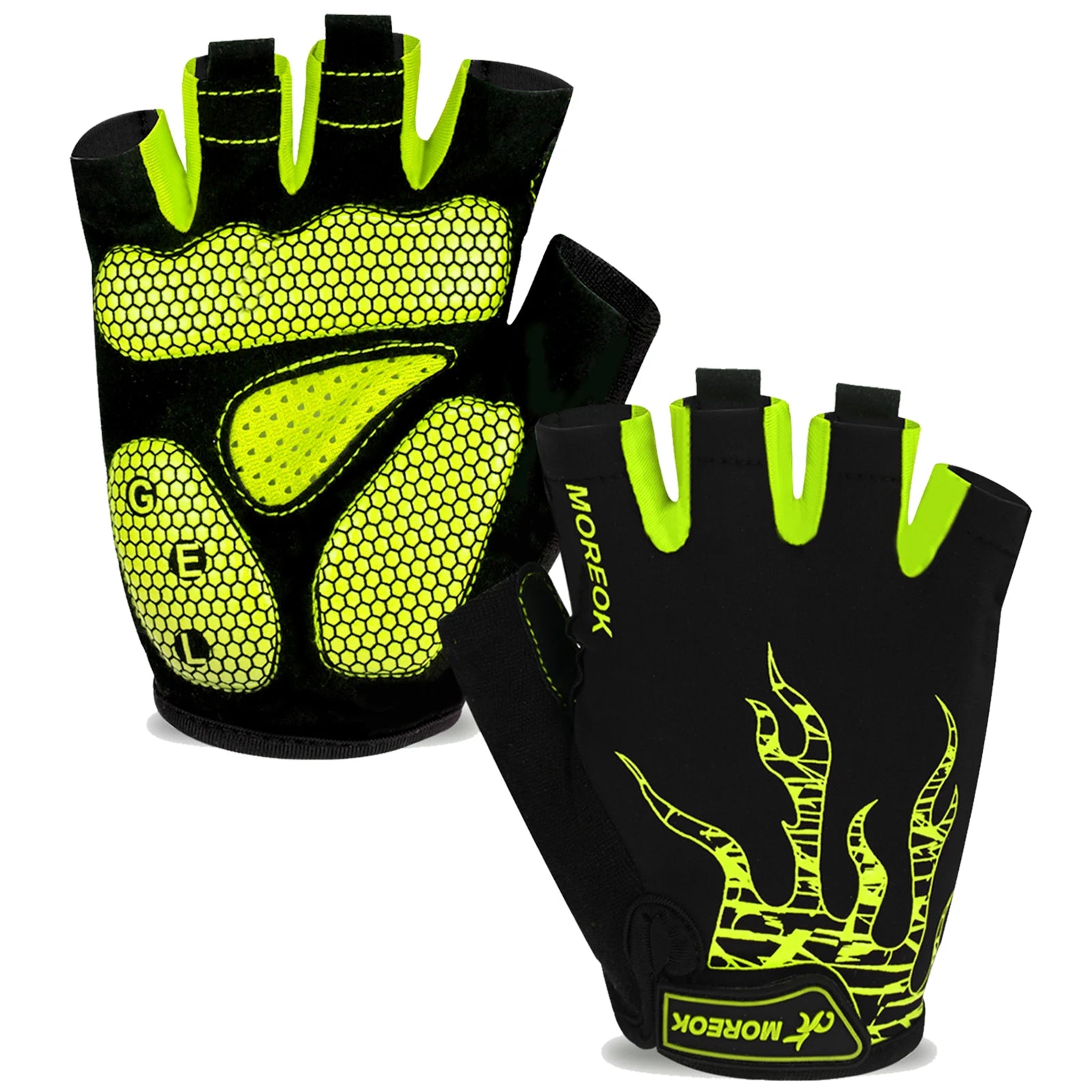MOREOK Cycling Gloves Half Finger Shock Absorbing Gel Pads - Smarsty