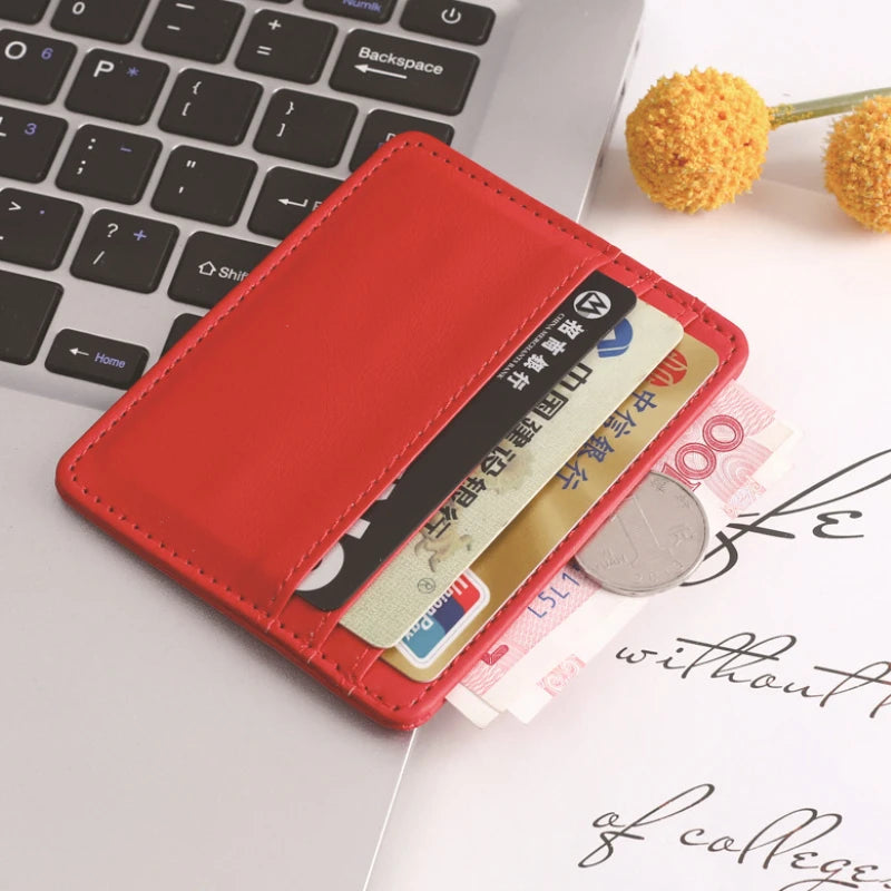 1Pc Pu Leather ID Card Holder Candy Color Bank Credit Card Box Multi Slot Slim Card Case Wallet Women Men Business Card Cover - Smarsty