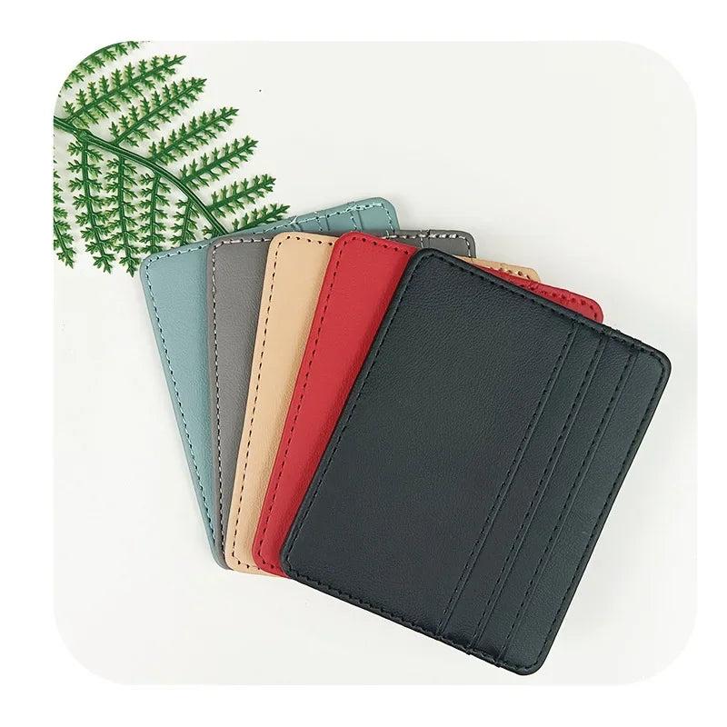 1PCS Man Purses Ultra Thin Mini Business Bank Credit Card Holder Wallet Simple Black Women Small Coin Cards Cover Pouch Case Bag