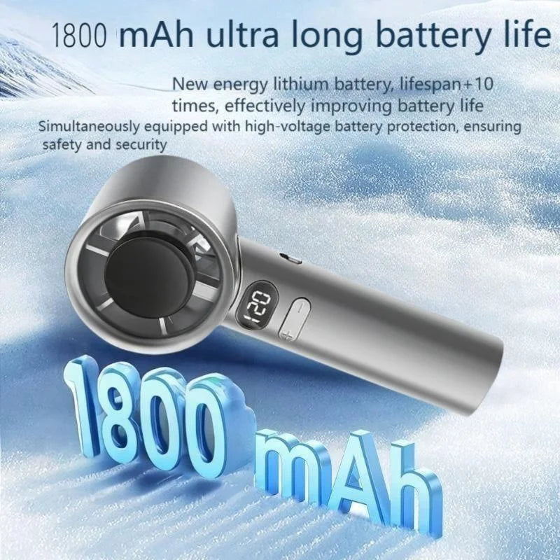 Portable Fan 120-Speed Digital Display Ice Cooling Tech Stylish Semiconductor Condensation Mini Personal Fan for Home, Office