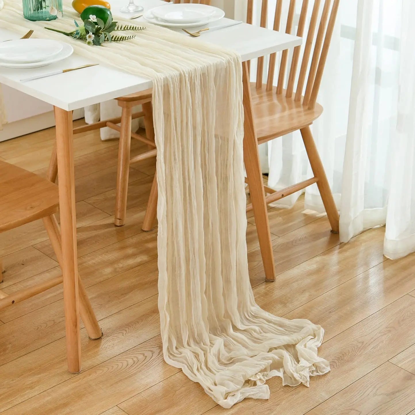 Wrinkle Gauze Table Runner for Elegant Dining Decor - Smarsty