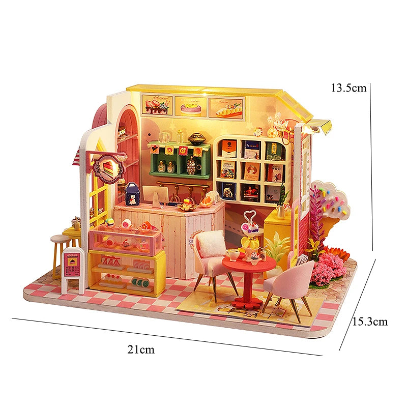 Wooden Miniature Doll House 3D Puzzle Assembly Building Model Kit Small Room Toys Home With Furniture Lighting Wooden Craft Gift by Smarsty