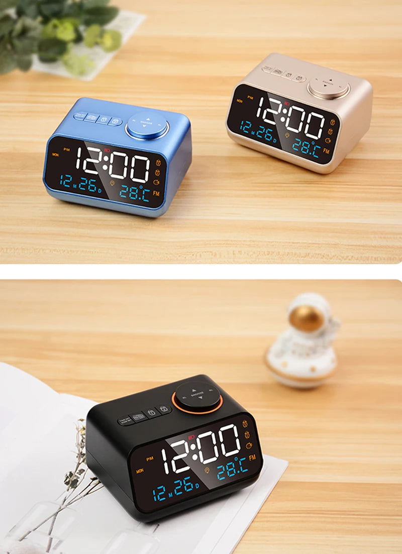 Modern FM Radio LED Alarm Clock with Temperature Display - Smarsty