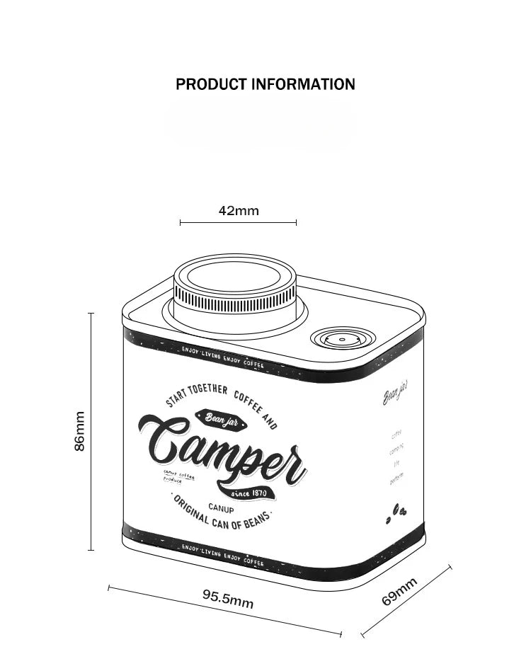 1/2pcs Household Kitchen Storage Jar, Sealed Coffee Bean Jar, Outdoor Camping Coffee Bean Moisture-Proof And Fresh-Keeping Jar by Smarsty