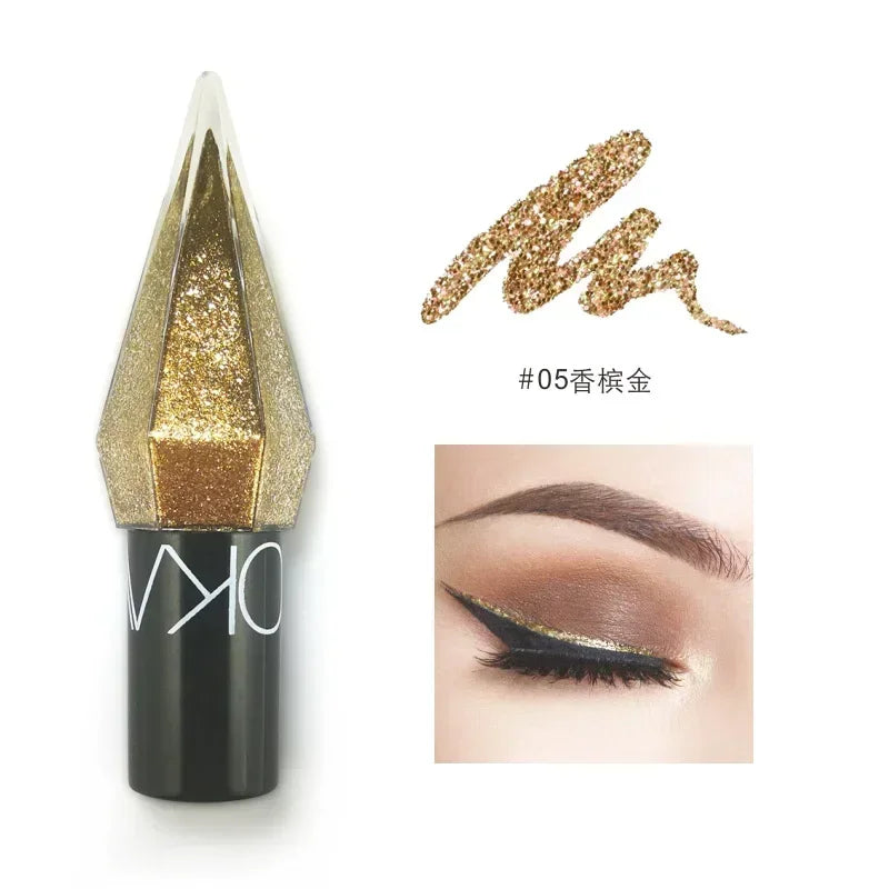 Waterproof Glitter Eyeliner Long Lasting Rose Gold Shine - Smarsty