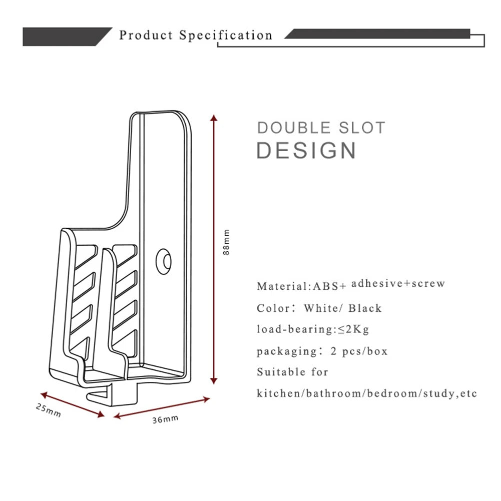 2pcs Adjustable Wall Mount Tablet Holder Universal Phone Frame Stand Bracket Bedroom Storage Support Rack