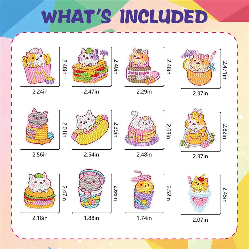 Cartoon Cat Burger DIY Diamond Painting Stickers - Smarsty
