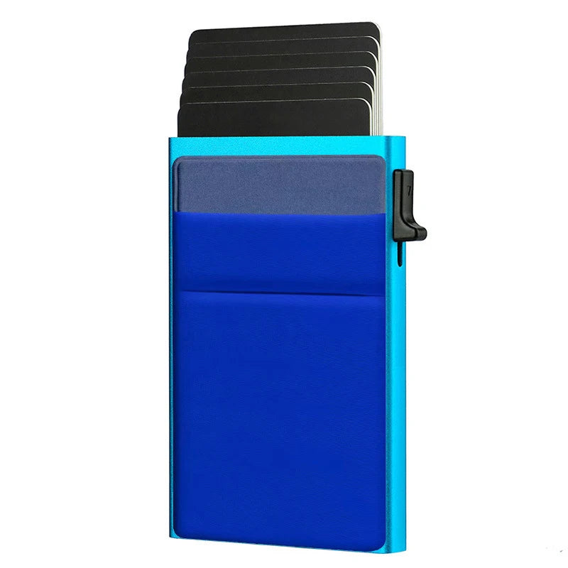 Anti Rfid Blocking Protected Magic ID Bank Credit Card Holder Men Thin Slim Minimalist Smart Magic Wallets Metal Cardholer Case