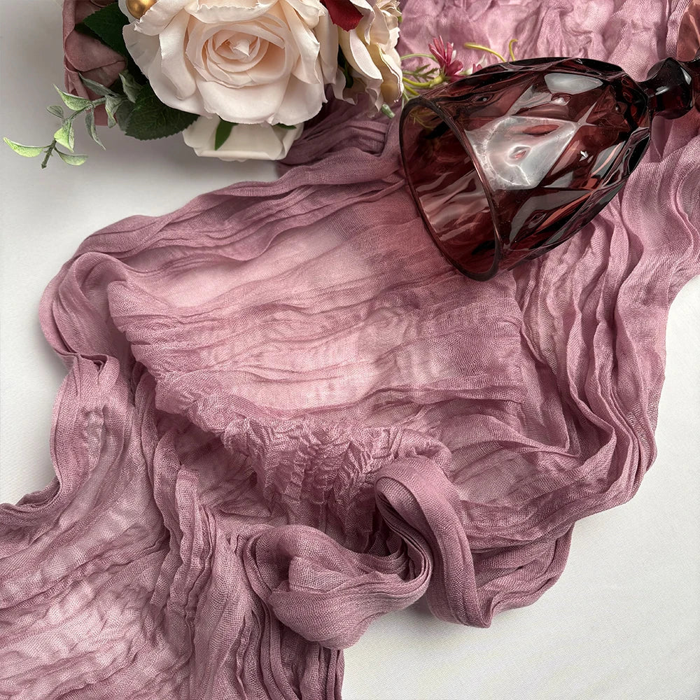 Wrinkle Gauze Table Runner for Elegant Dining Decor - Smarsty
