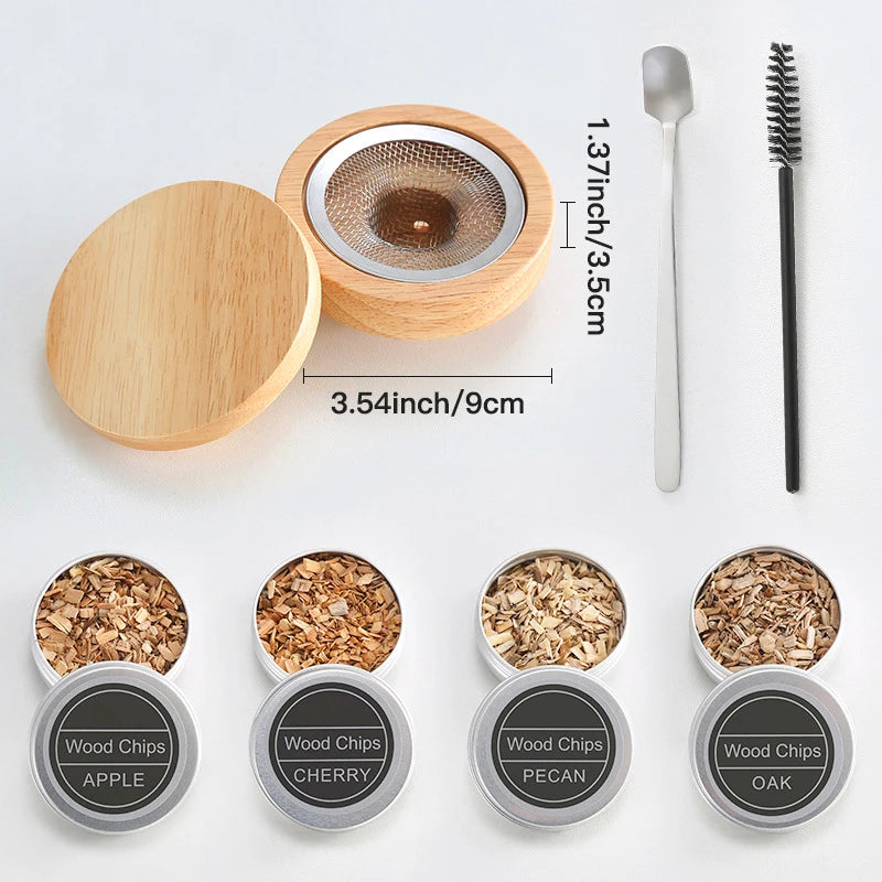 Wooden Cocktail Smoker Kit for Whiskey and Tequila - Smarsty
