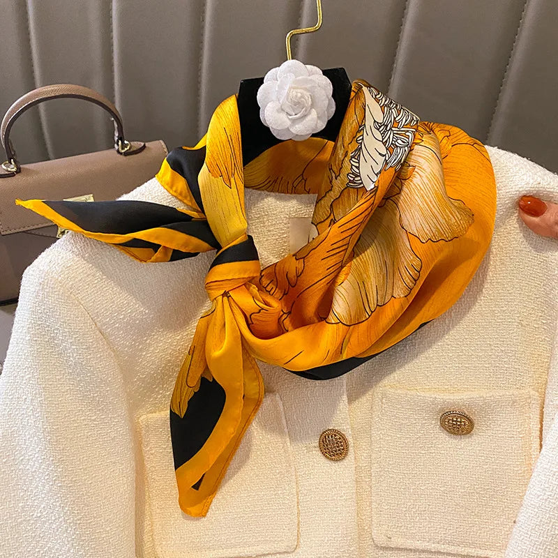 Luxury Silk Scarf Women Satin Shawl Sun Protection Wrap - Smarsty