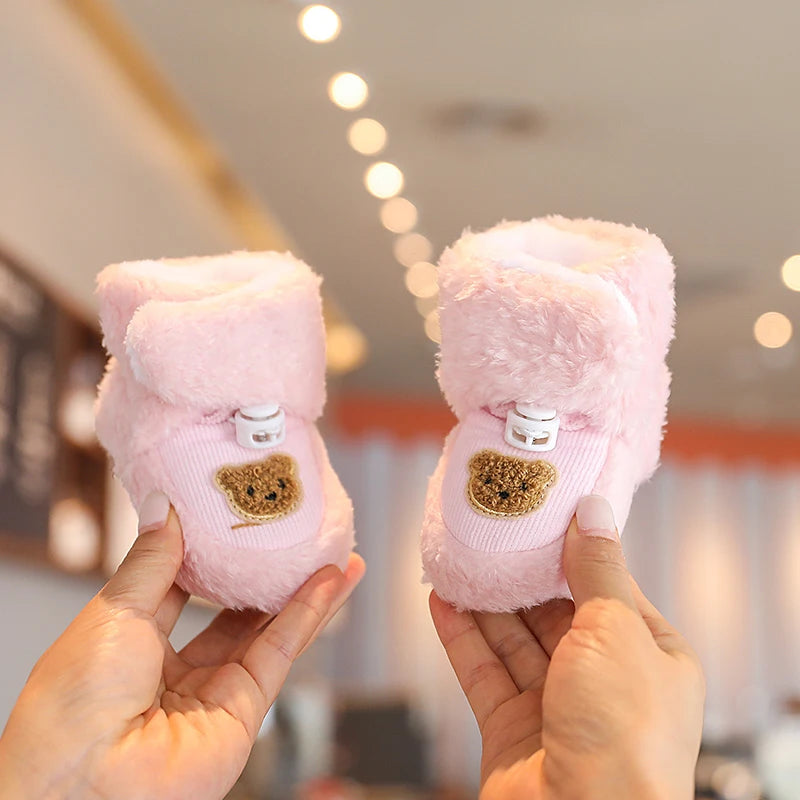 Soft Soled Bear Baby Snow Boots Warm Plush First Walkers - Smarsty