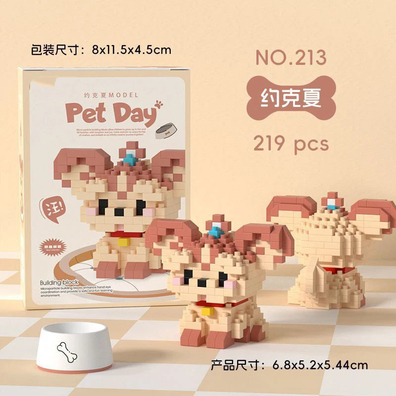 Animal Small Particle Dog Cat Mini Building Blocks DIY Assembly Brick Sets Educational Toys for Kid 10 To 12 Year Birthday Gift