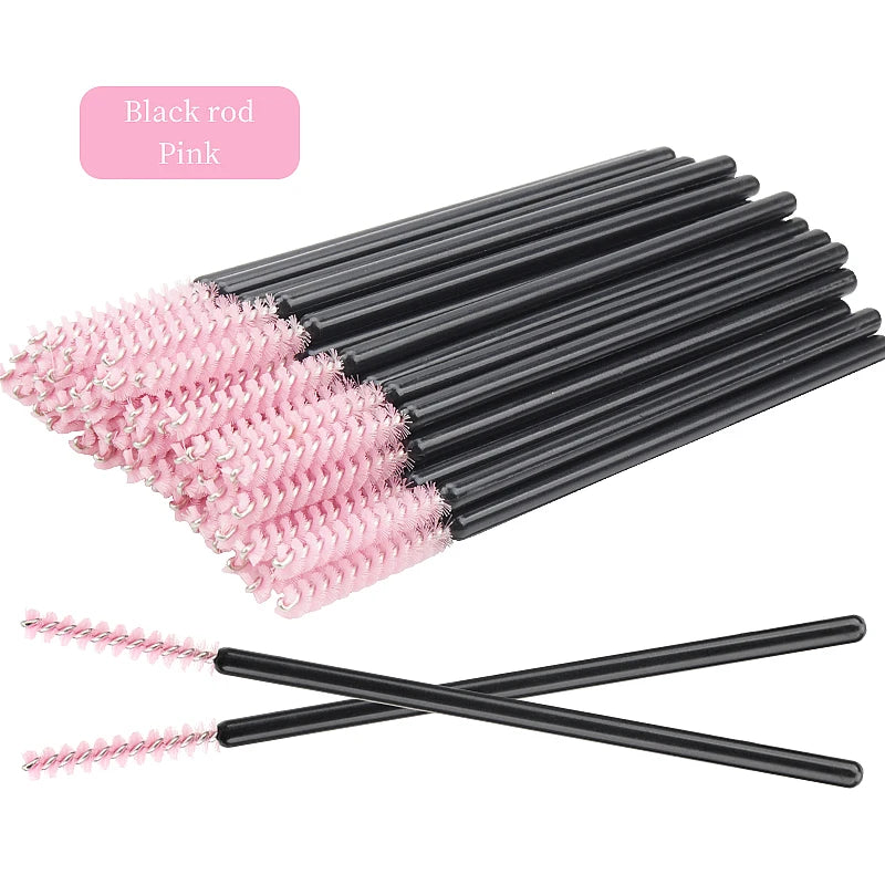 50 Pcs Disposable Eyelash Brushes with Diamond Handles - Smarsty
