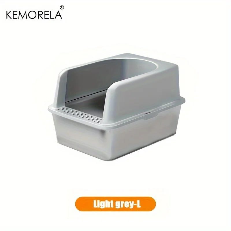 Large Stainless Steel Litter Box With Lid Odor Control - Smarsty