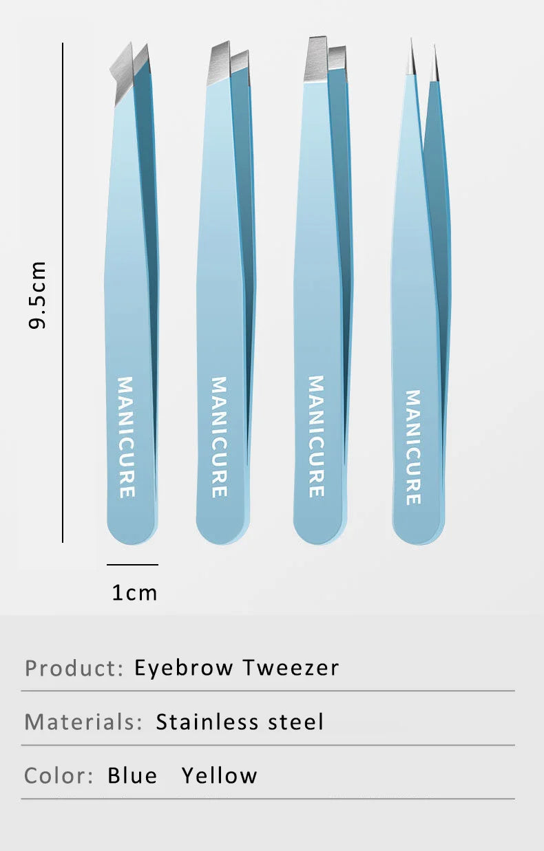 Stainless Steel Eyebrow Tweezers for Precise Hair Removal - Smarsty
