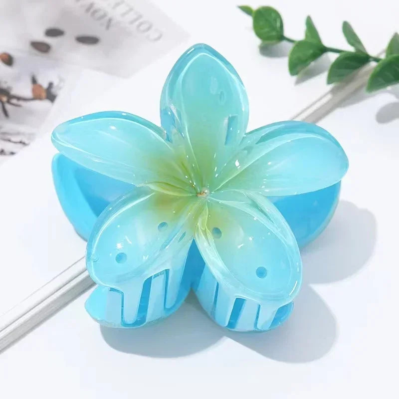 Gradient Large Flower Acrylic Hair Clip Boho Beach Accessory - Smarsty