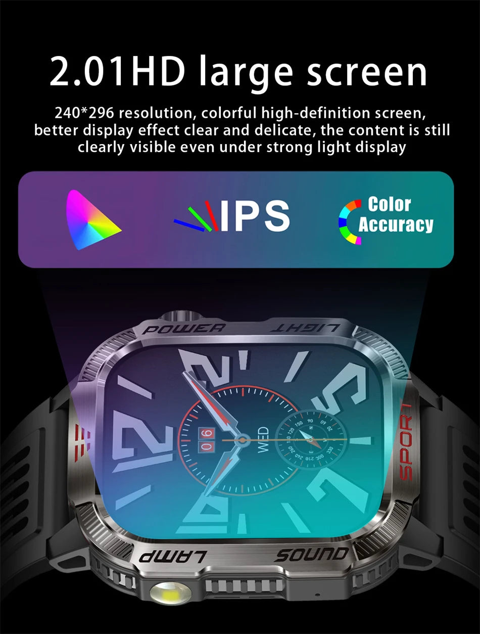 Waterproof Military GPS Smart Watch With Bluetooth Call - Smarsty