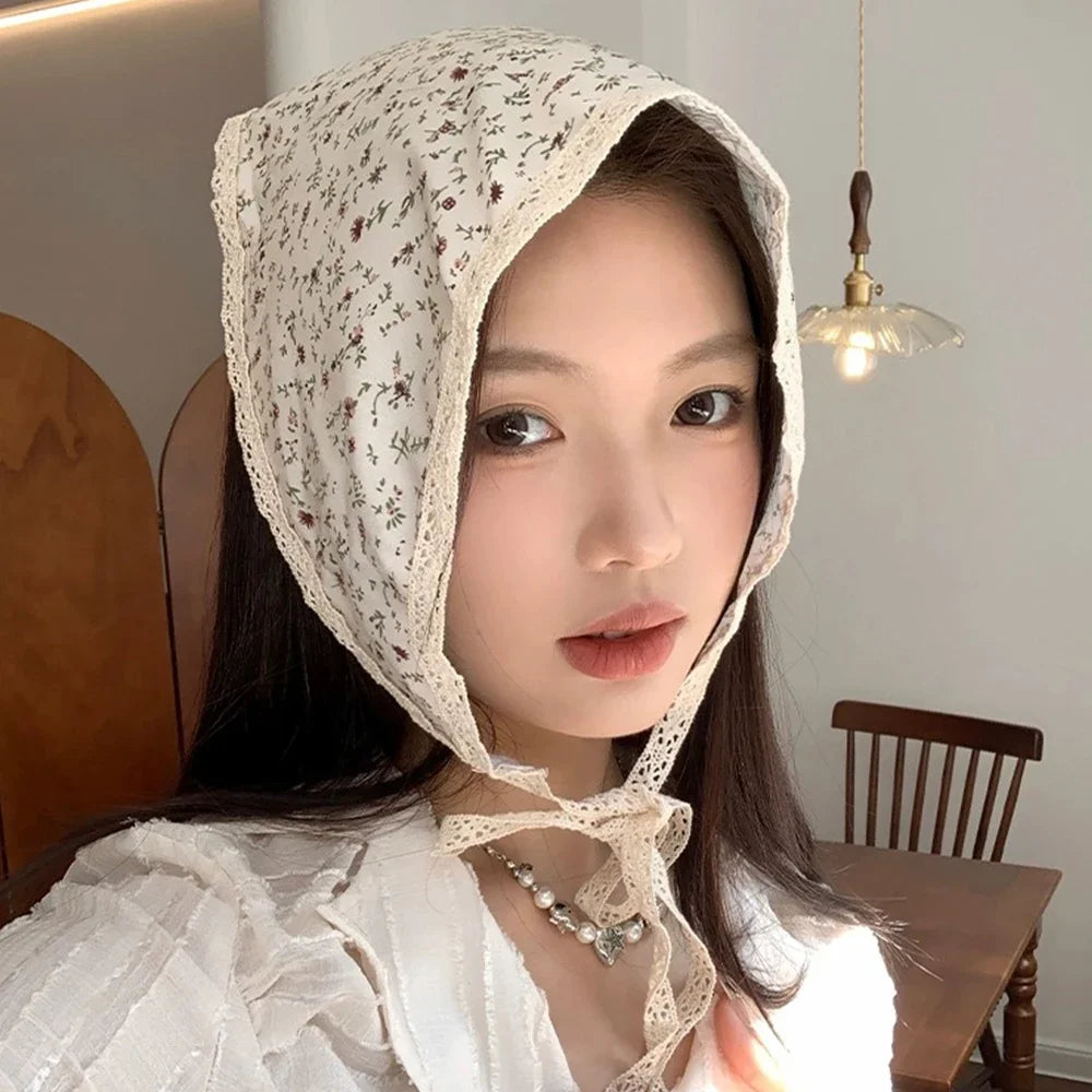 Sweet Flower Hair Scarf Headband Lightweight Summer - Smarsty