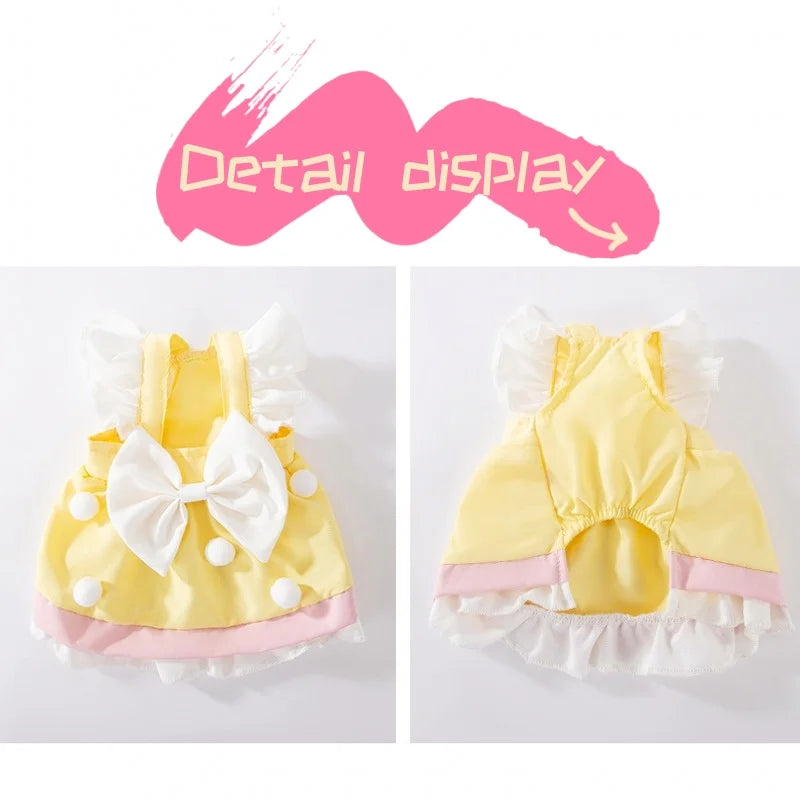 Summer Princess Dog Dress with Cute Bow for Stylish Pets - Smarsty
