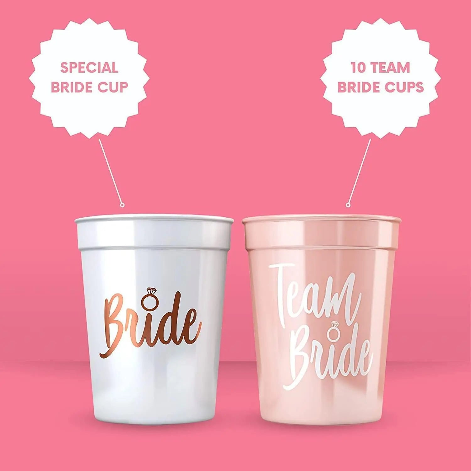 Team Bride Plastic Drinking Cups for Bachelorette Party - Smarsty