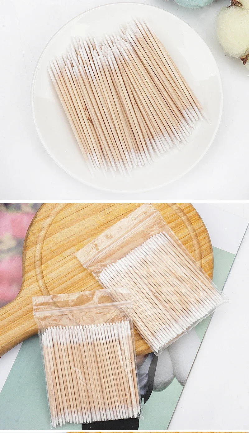 Disposable Wood Cotton Swabs for Eyelash Extensions - Smarsty