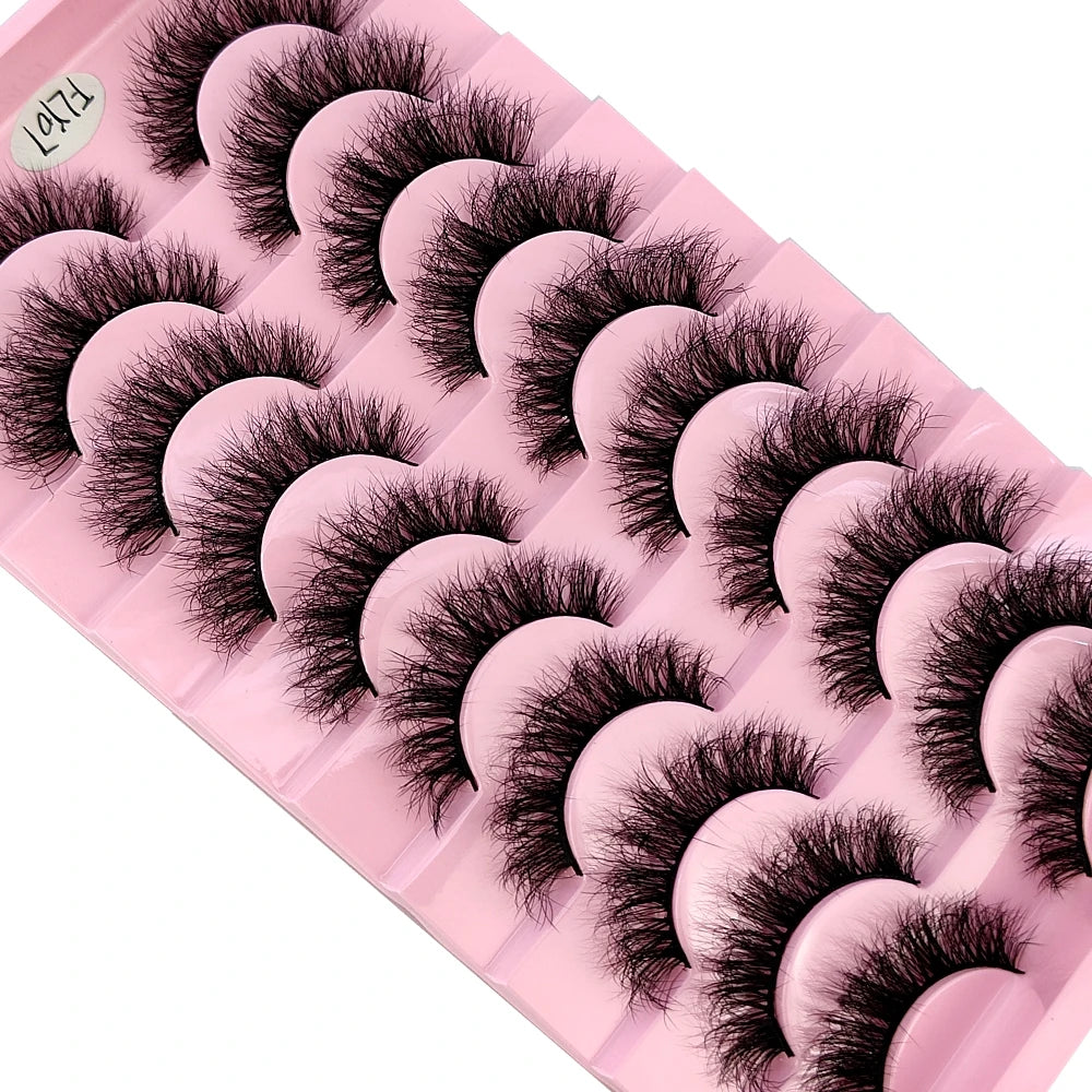 10 Pairs Handmade Faux Mink Eyelashes for Natural Look - Smarsty