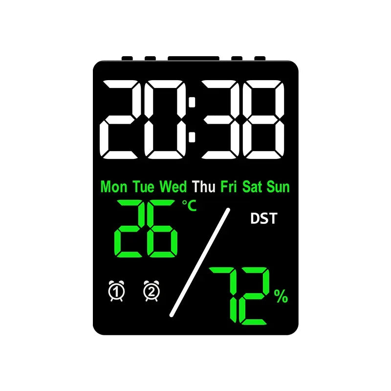 Multifunctional Digital Alarm Clock with Humidity Display - Smarsty