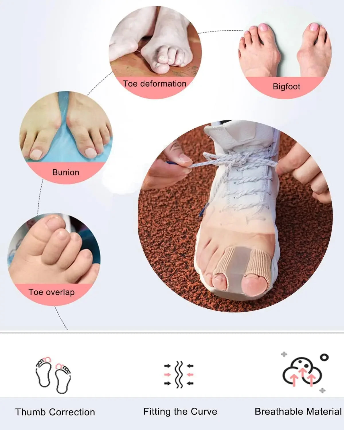Two Toe Separator Bunion Corrector for Foot Care - Smarsty