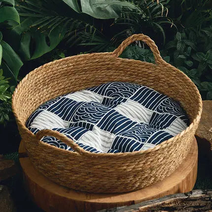 Rattan Weaving Cat Bed for Comfortable Summer Sleep - Smarsty