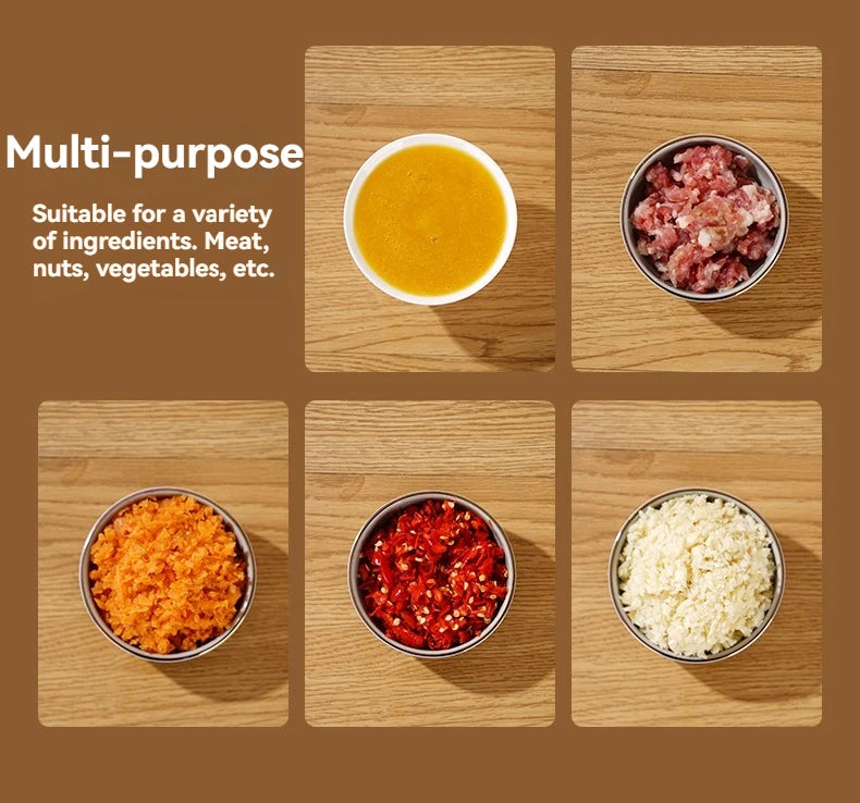 Electric Mini Garlic Chopper USB Meat Grinder - Sturdy and Durable Kitchen Tool for Crushing Garlic, Ginger, and Vegetables by Smarsty