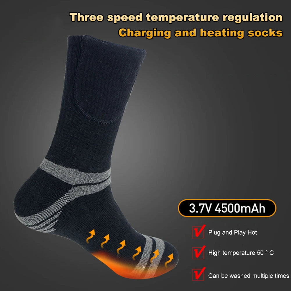 Electric Heating Socks 3 Mode Rechargeable Anti-Cold Thermal Heated Foot Warmer For Outdoor Camping Ski Sport Winter(no battery)