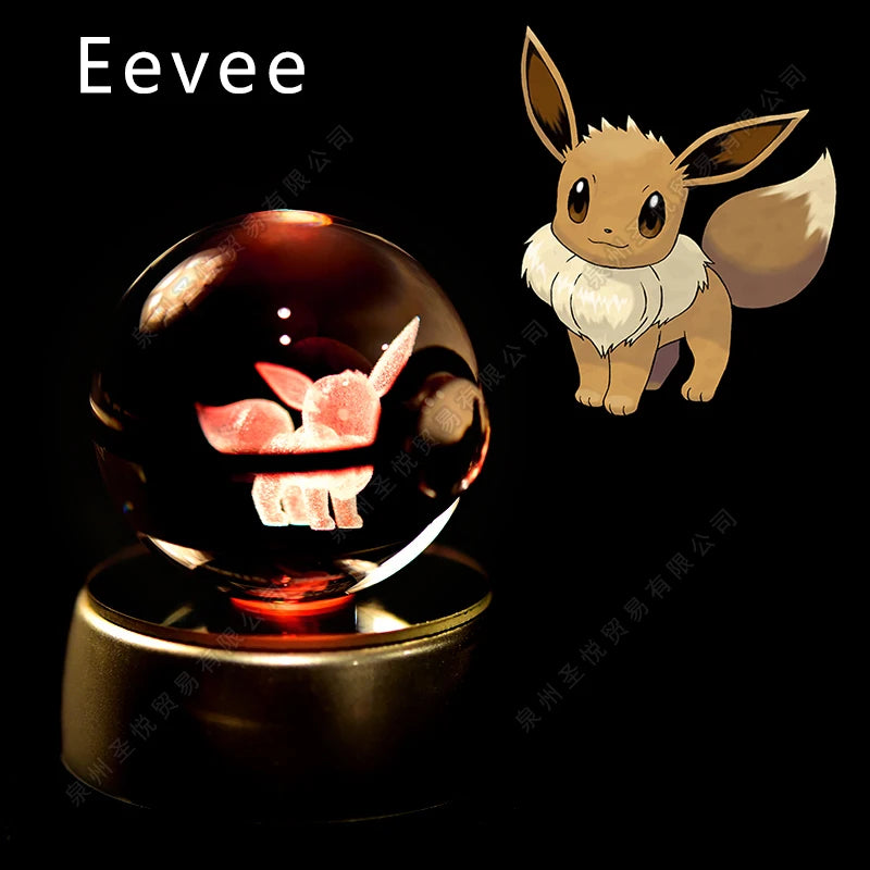 3D Pokemon Crystal Ball Night Light Lamp - Smarsty