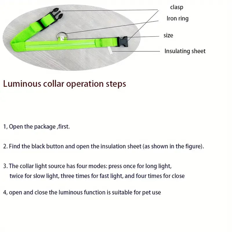 Nylon LED Glow In The Dark Dog Leash - Smarsty