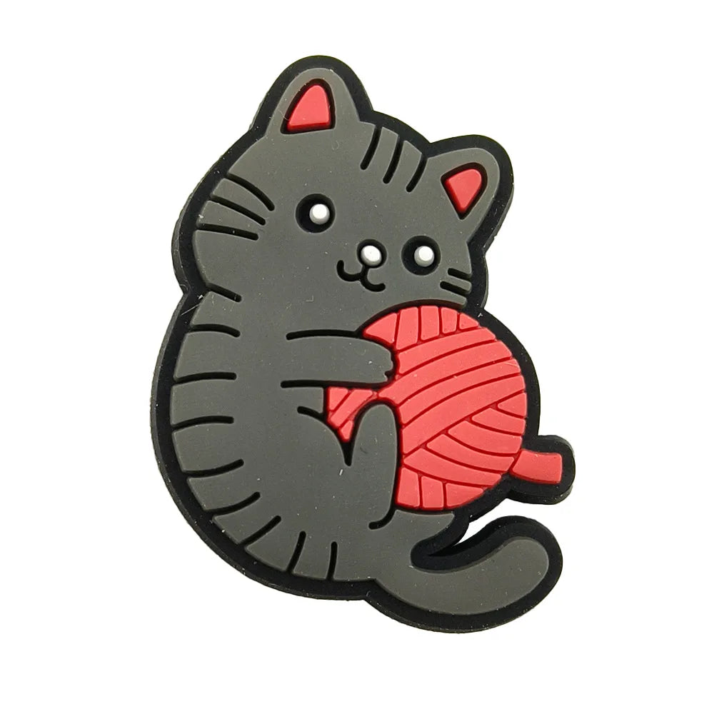 1pc Cute Cartoon Cats PVC Shoe Charms for Clogs Accessories Shoe Decorations Sandals Pins DIY Kids Women Beach Bags Accessories