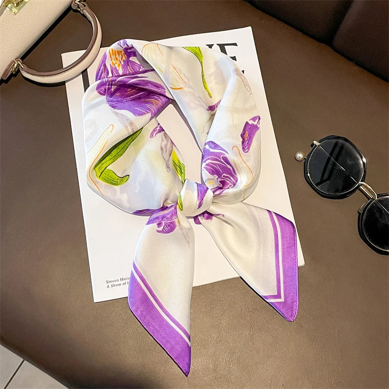 Luxury Silk Satin Scarf for Women with Sun Protection - Smarsty