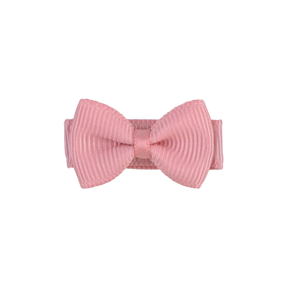 Mini Hair Bows Clip For Baby Girls Ribbon Covered Secure - Smarsty