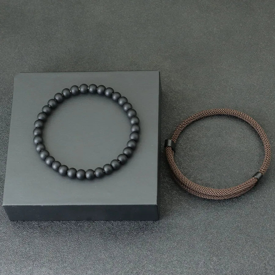 Fashion Men's Adjustable Bracelet Set for Lucky Charm - Smarsty
