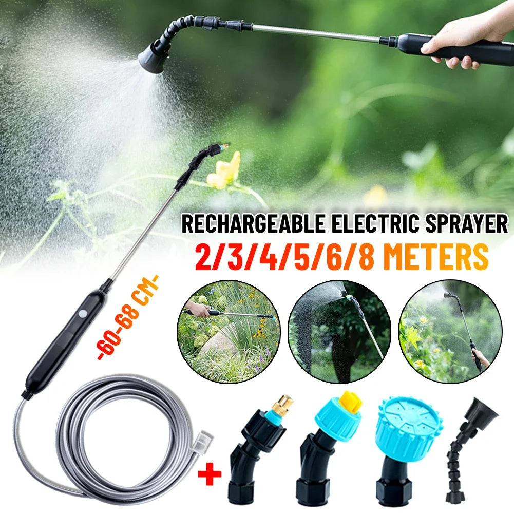 Portable Electric Sprayer with Adjustable Nozzles and Telescopic Handle - Smarsty