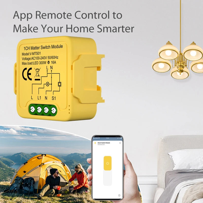 Matter WiFi Smart Switch Module For Home Automation - Smarsty