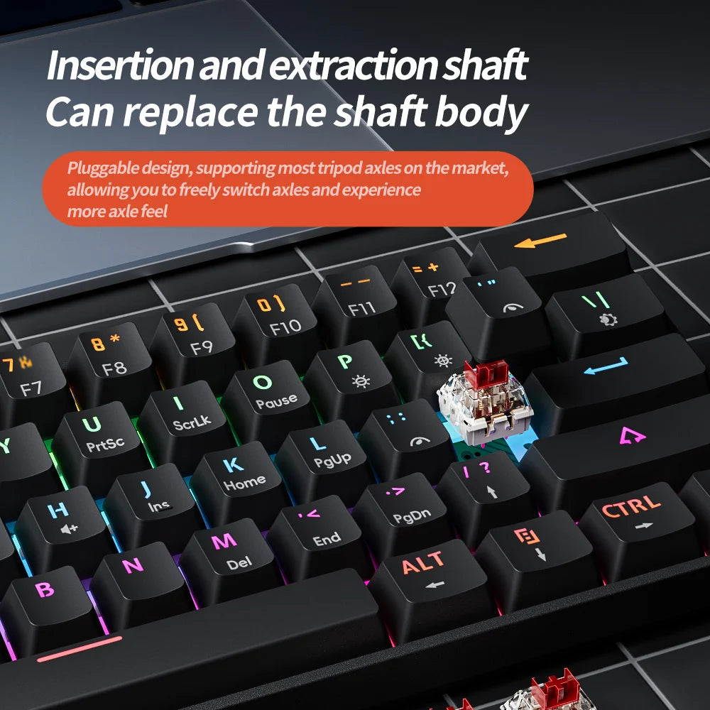Compact 61Key Esports Mechanical Keyboard Hot Swappable RGB