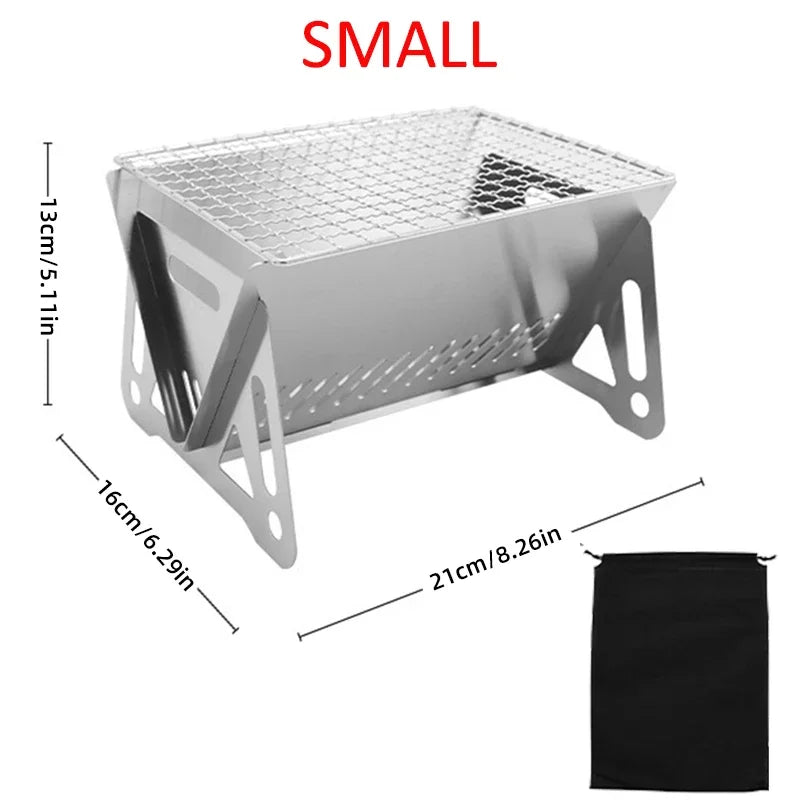 Portable Folding BBQ Grill for Camping and Outdoor Cooking - Smarsty