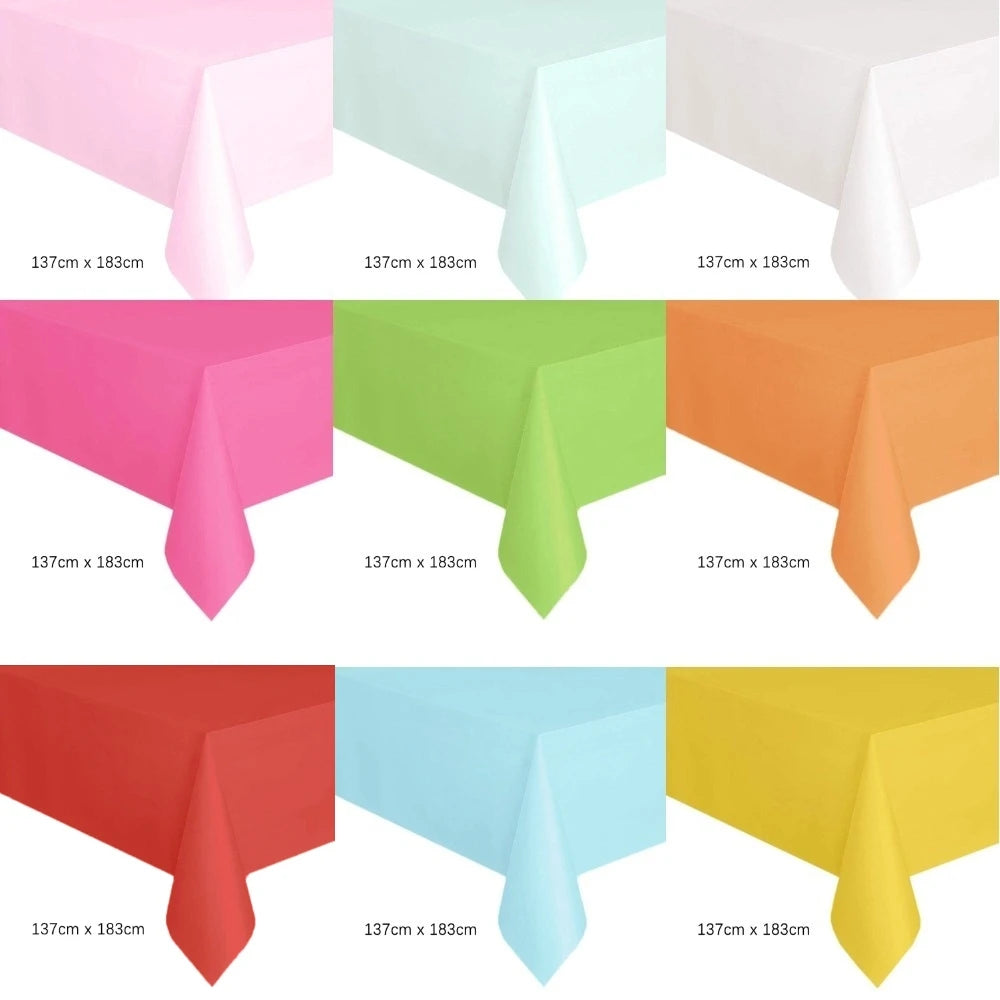 Disposable White Pink Tablecloth for Parties and Weddings - Smarsty